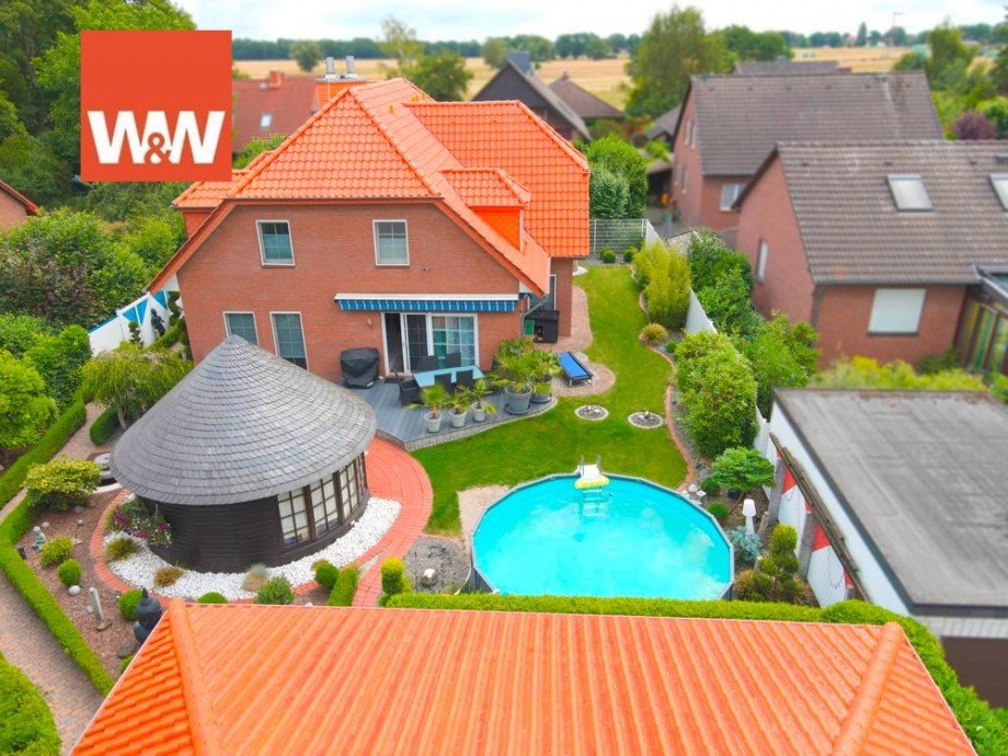 Drohne Westseite Einfamilienhaus Garbsen / Osterwald Unterende