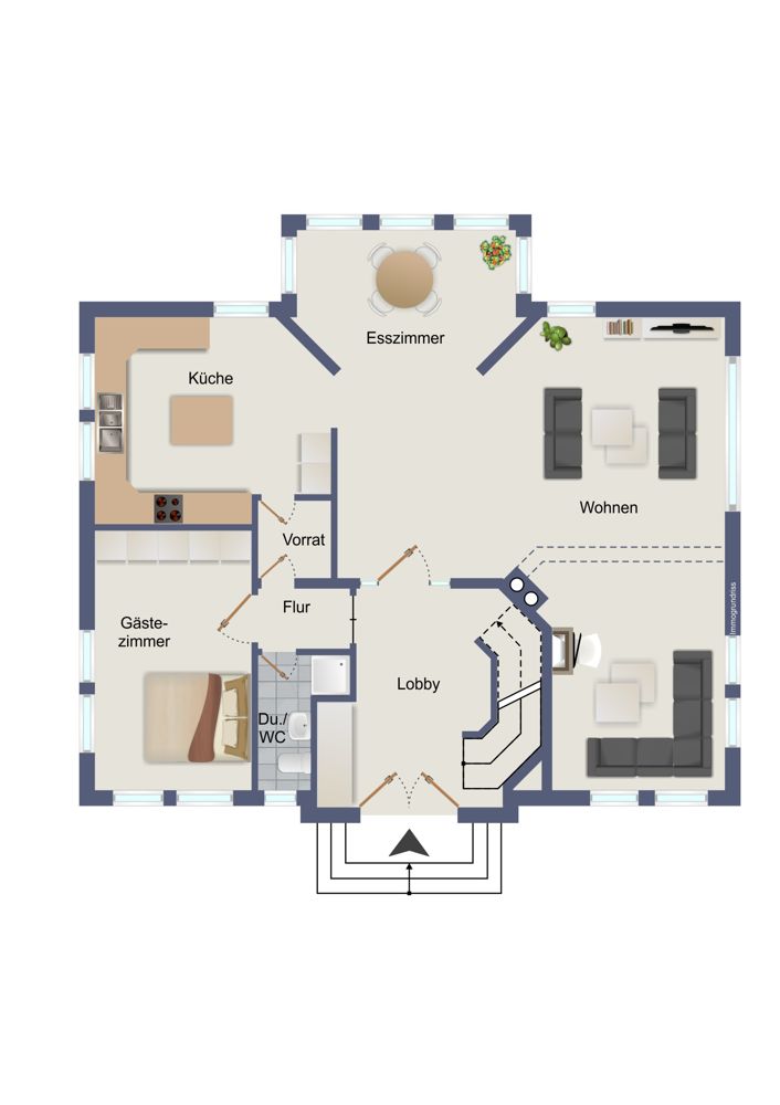 Grundriss EG Einfamilienhaus Garbsen / Osterwald Unterende