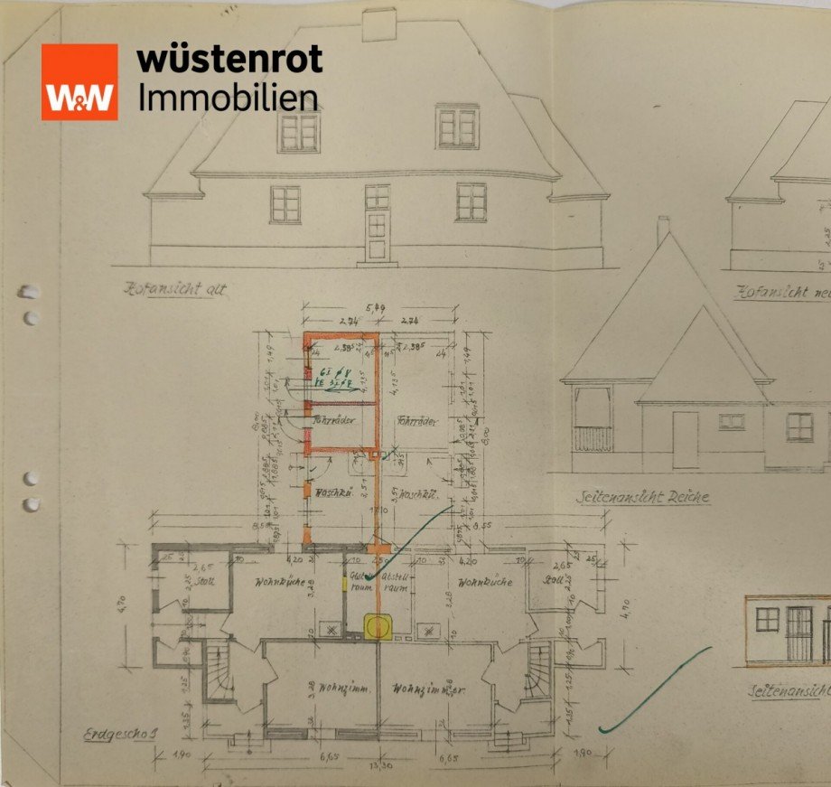Grundriss 1957 Doppelhaush�lfte Peine