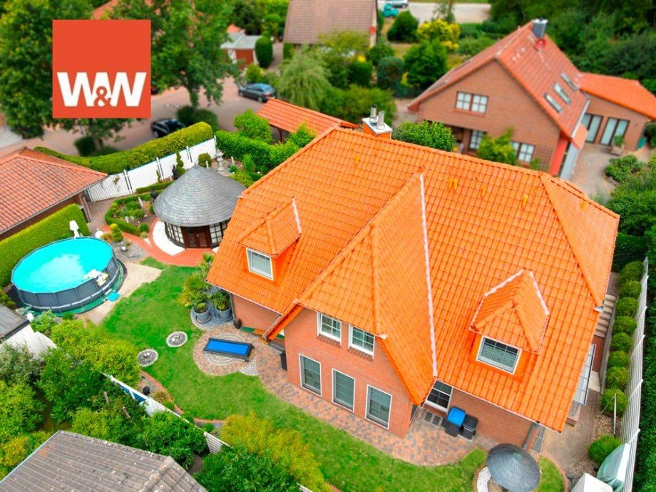 Drohne S�dseite Einfamilienhaus Garbsen / Osterwald Unterende