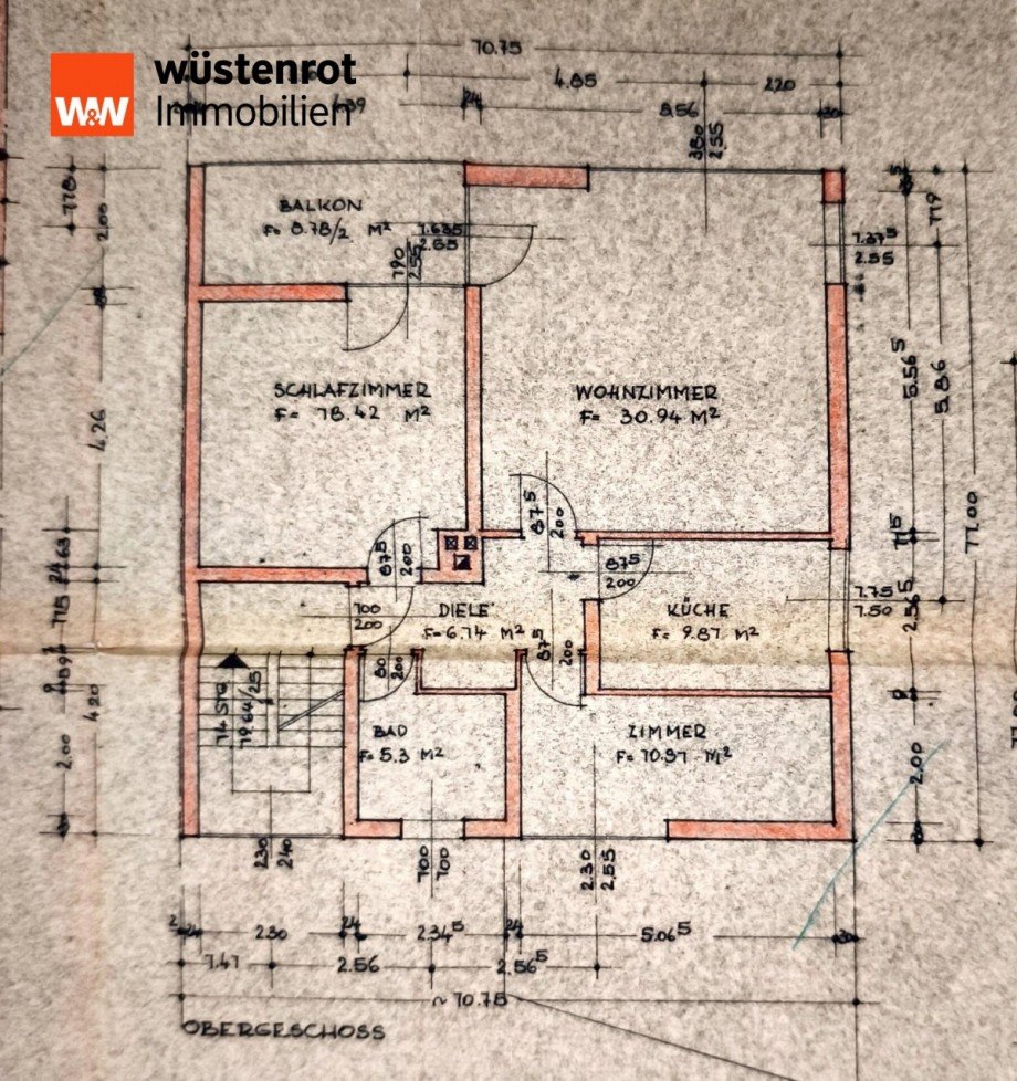 Grundrisse 1.OG-1 Wohn- / Gesch�ftshaus Hannover / Vinnhorst