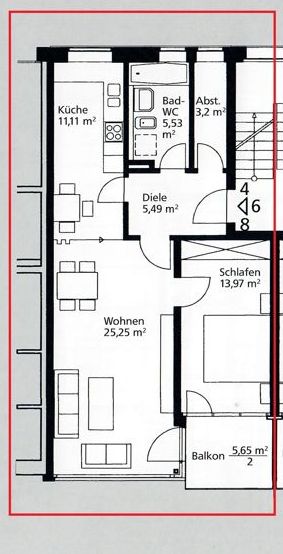 Grundriss 2.OG Etagenwohnung Garbsen