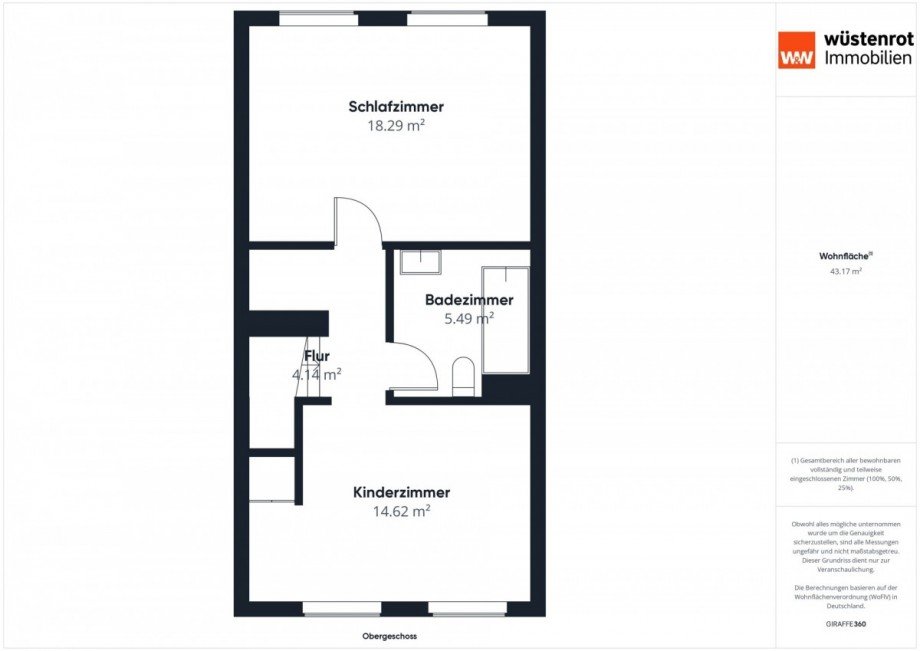 Grundriss OG Reihenmittelhaus Langenhagen